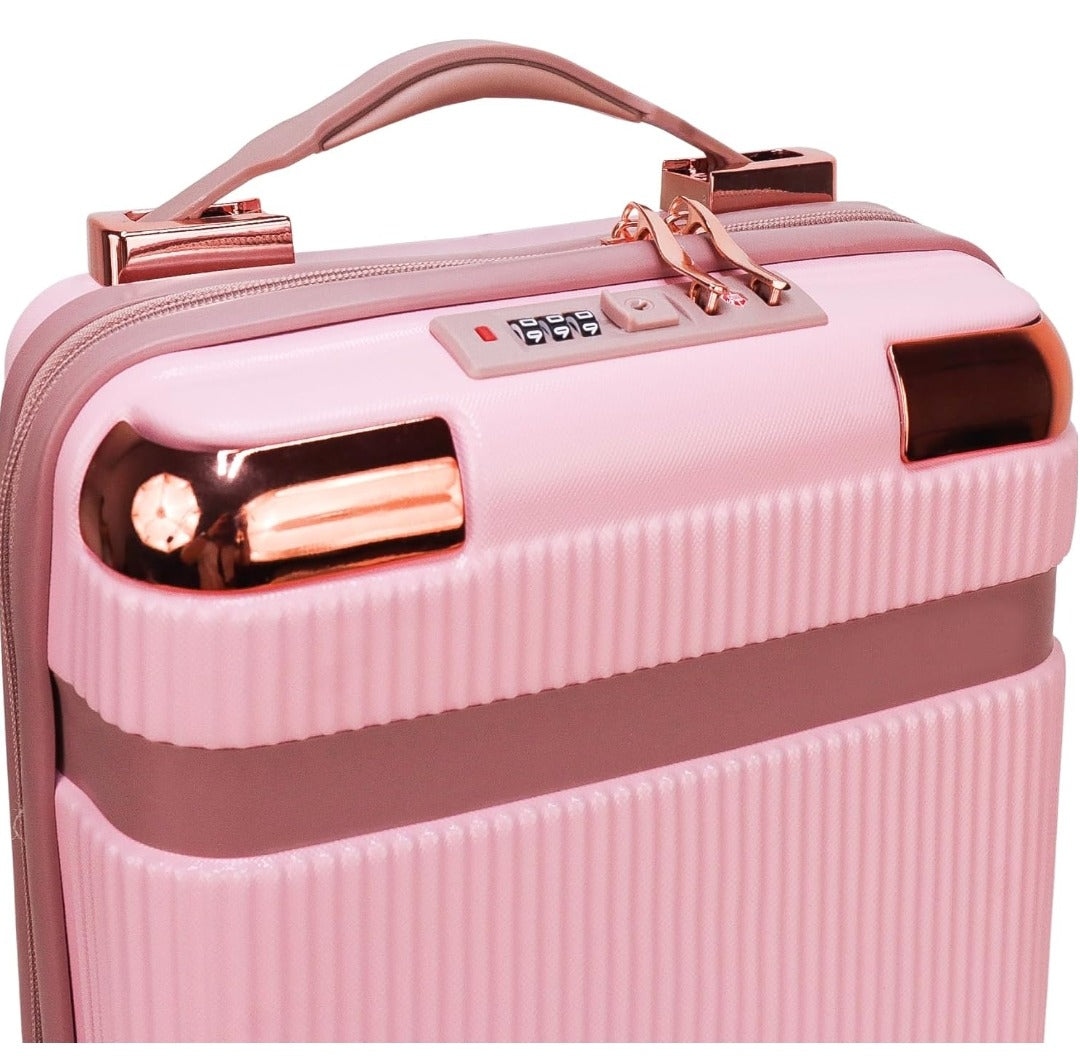 Pink Luxe Hard-Shell Travel Vanity Case – Rose Gold Edition