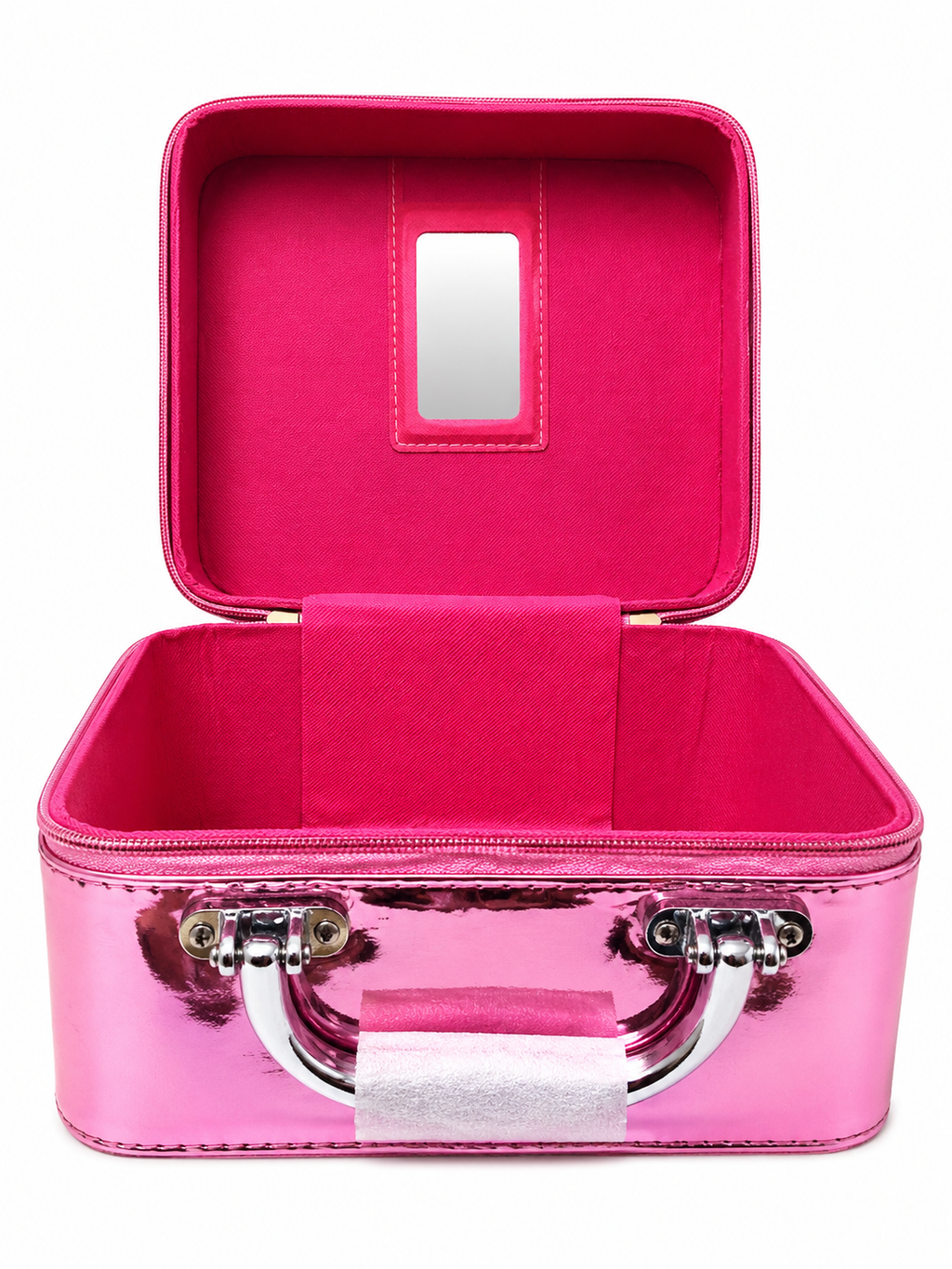 Metallic Pink Vanity Case - Interior with Mirror