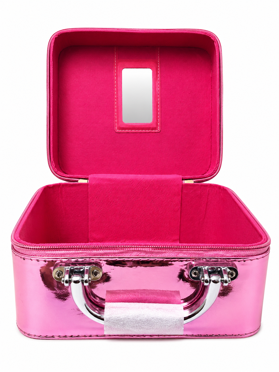 Metallic Pink Vanity Case - Interior with Mirror