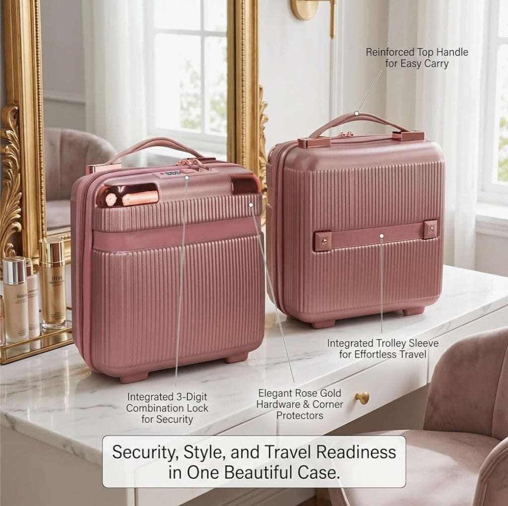 Luxury Cosmetic Vanity Case with 3-Digit Combination Lock
