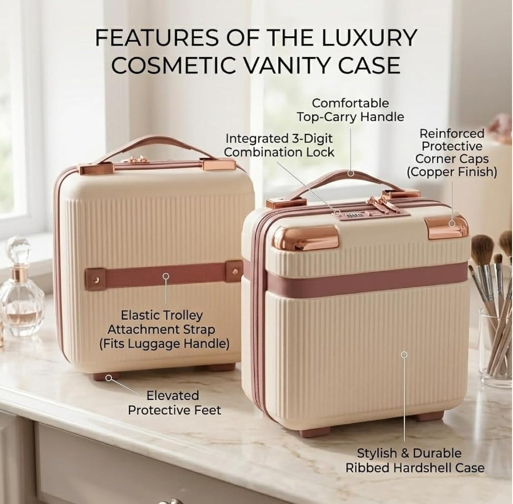 Luxury Cosmetic Vanity Case with 3-Digit Combination Lock