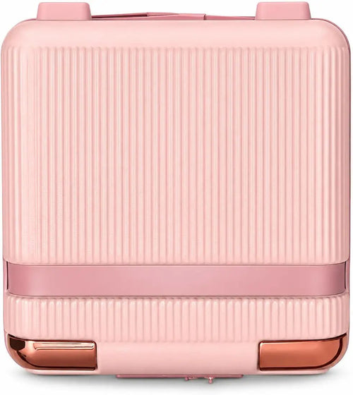 Compact Vanity Case Travel Box, 25x25x15 cm,Peach - BlushBox Co