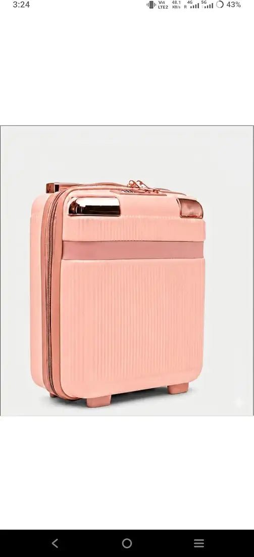 Compact Vanity Case Travel Box, 25x25x15 cm,Peach - BlushBox Co