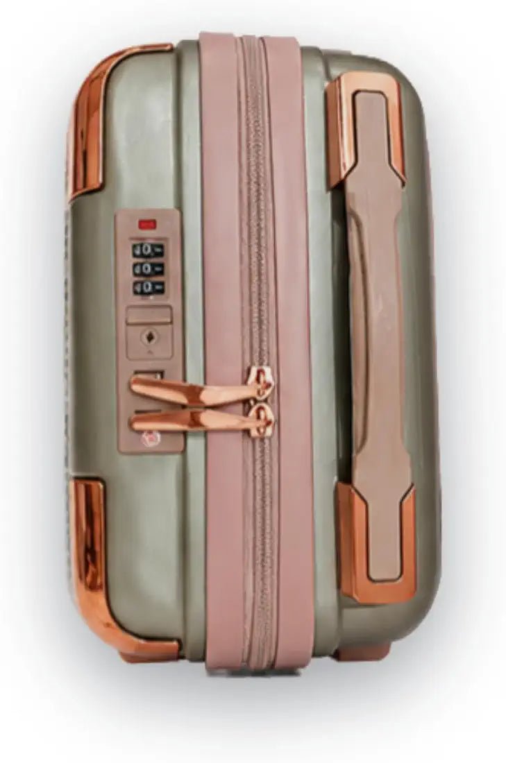 Hardshell Carry-On Vanity Case, Sage Green with Rose Gold Accents - BlushBox Co
