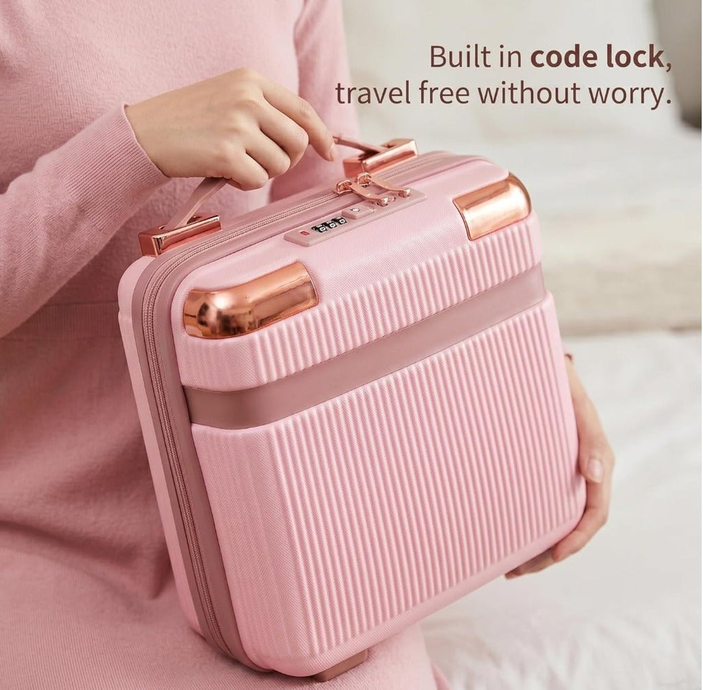 Pink Luxe Hard-Shell Travel Vanity Case – Rose Gold Edition - BlushBox Co