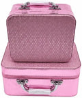 Pink Metallic Makeup & Jewellery Storage Box, Combo of 2 - BlushBox Co